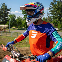 CASCO SHOEI L VFX-EVO PINACLE TEAL/ORG/YELLOW